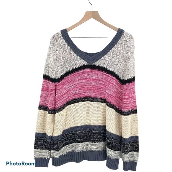 Caslon stripe chunky sweater NWT 3X - Picture 1 of 8